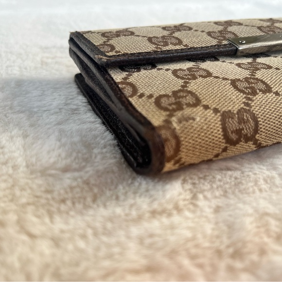 Authentic GUCCI Long Wallet GG Canvas Leather Brown - Picture 4 of 15